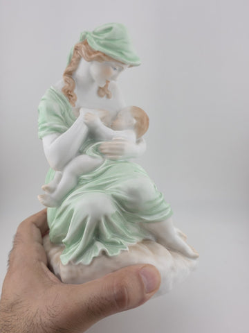 Antique Herend Porcelain Figurine Motherhood Mother & Child Breastfeeding. VG.