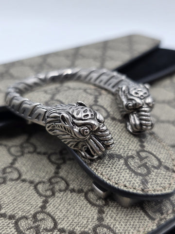 New W Tag Gucci GG Supreme Dionysus Medium Shoulder Bag with Chain Strap.