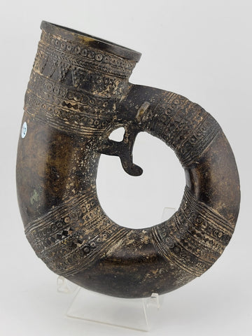 Antique round shape powder flask Rare collectible ottoman Islamic Arabic. No Lid