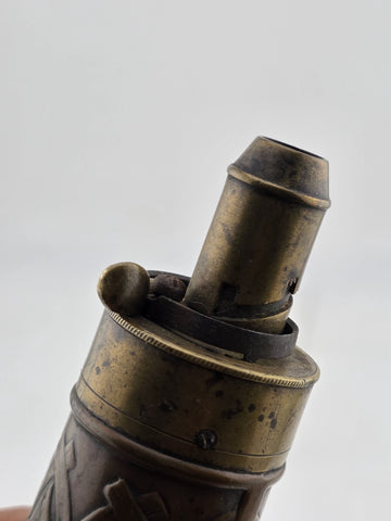 Rare Antique Original U.S. Mexican-American War “Stag & Oak Leaf” Powder Flask