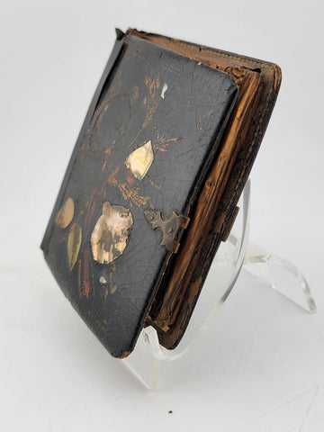 1860's Beautiful Lady Tin Type Fine Gutta Percha Deer Buck Hunter Pocket Frame