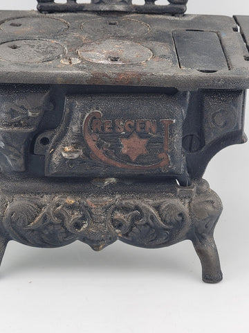 Antique Collectible Crescent Miniature Toy Cast Iron Stove Salesman Sample.