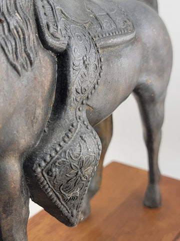 Antique Bronze Horse with Galter Electric  Clock made in Chicago, USA. Untested
