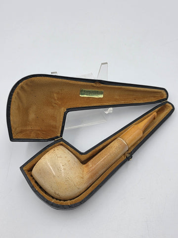 Antique D.P. Ehrlich Boston Large Meerschaum Tobacco Pipe Genuine Amber Stem