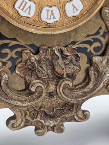 Private: Rare Antique French Rococo Mantel Clock Chinoiserie Inlay Bell Strike.