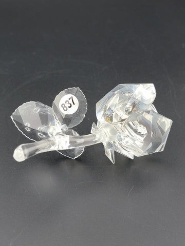 Beautiful Vintage Swarovski Crystal Rose Figurine Retired Design Marked.