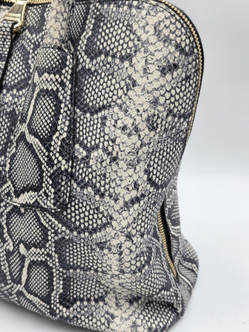 Vtg Escada Genuine Python Skin Leather Satchel Bag Italy Gold Hardware EE Logo