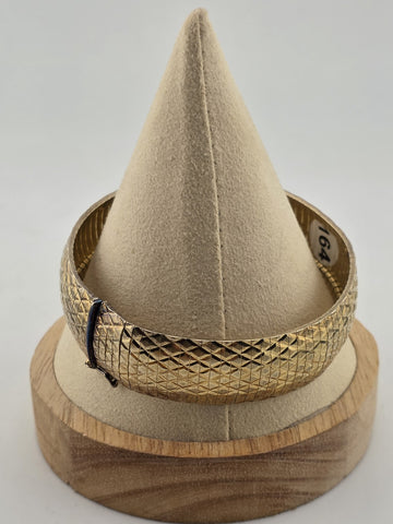 Veronese Wide Diamond Cut Flexible Bangle Bracelet Gold Over Sterling Silver.