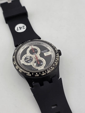Swatch Right Track SVGB400 Automatic Chronograph Swiss Watch. Works. Read.