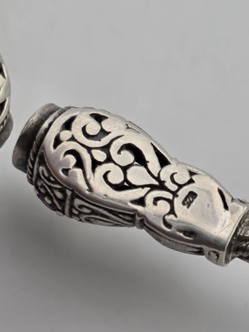 925 Sterling Silver Handmade Tribal Kada Bangle Bracelet Unisex Vintage