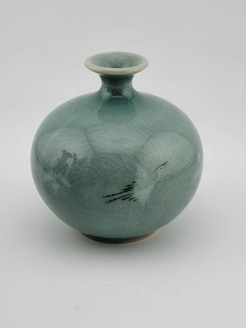 Rare Set Of 4 Goryeo Celadon Cloud & Crane Design Mineiwa Korean Living National