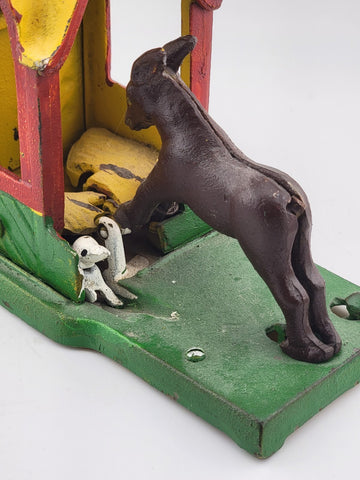 Vintage Collectible Money Coin Savings Bank Box, Horse Kicking in Coin with Tail