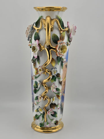 Rare Antique 19th C Jacob Petit Old Vieux Paris Porcelain Rococo 12 7/8" Vase