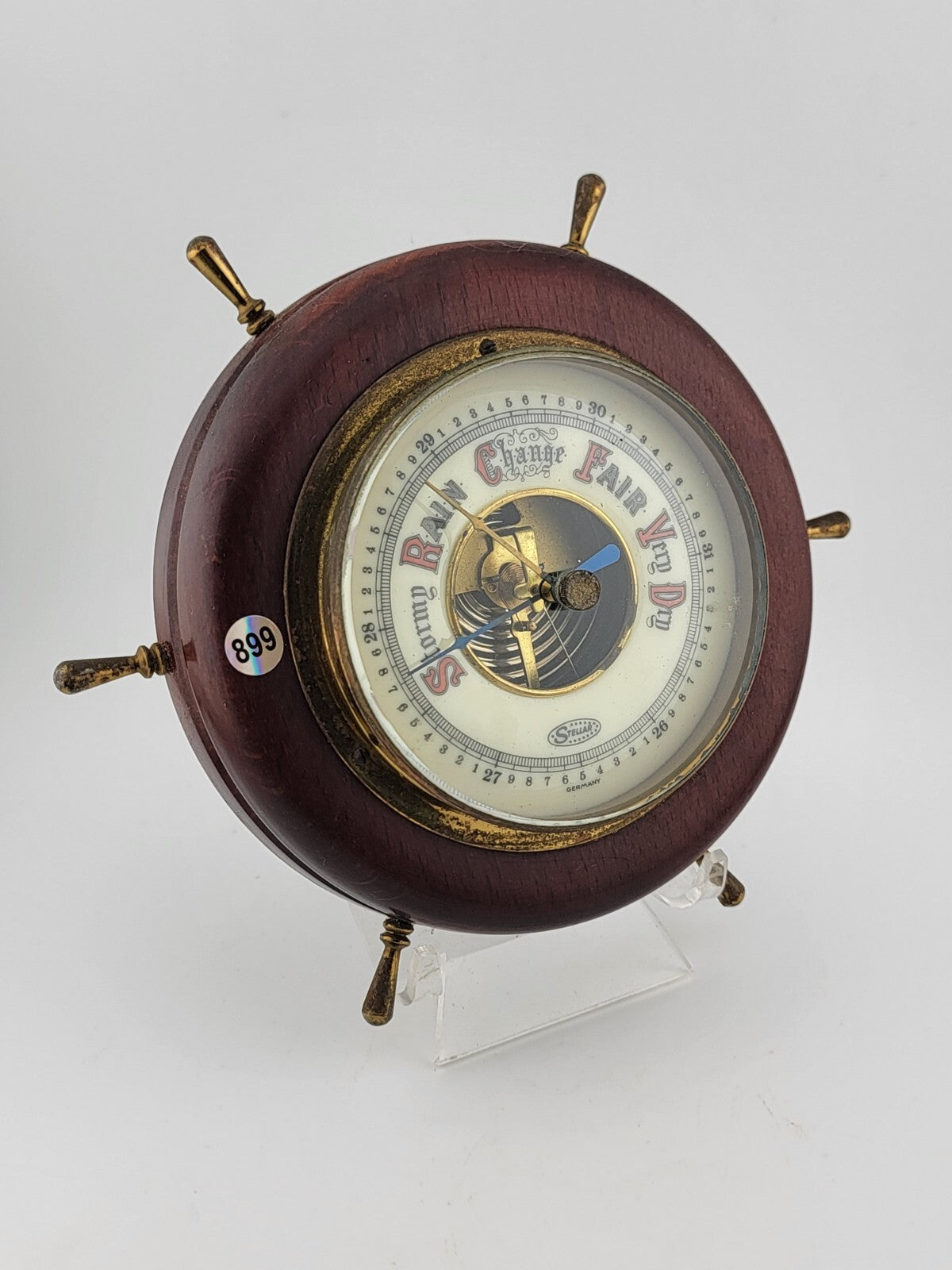 VINTAGE wall BAROMETER / STELLAR / GERMANY  5"d boat WEATHER GAUGE Nautical