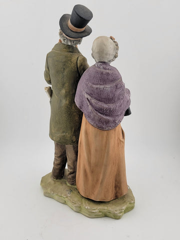 Vintage 1960s Italy  Giuseppe Capodimonte, The Promenada, Hand Painted Porcelain