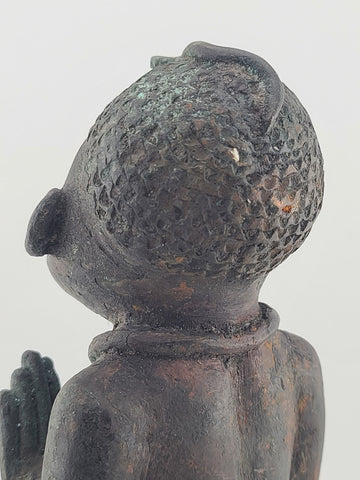 Vintage 1940's African Bronze Figure Rare Benin Style Tribal Bronze Sculpture 9”