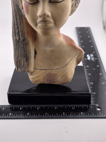 Rare Vintage Handmade Bust Of Princess Meritaten Of The Anciant Egyptian Dynasty
