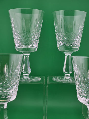Set Of 4 Antique Waterford Crystal Kenmare Water Goblet Glasses 6 3/4" H