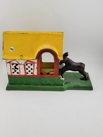 Vintage Collectible Money Coin Savings Bank Box, Horse Kicking in Coin with Tail
