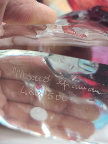 Rare Marco Guiman Venetian Aventurine Italian Art Glass Fish MINT Signed 480/500