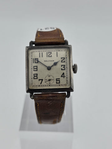 Antique 1930 Waltham 24 Jewel Sterling Silver Fahys Art Deco Wristwatch. Read.