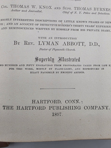 Darkness & Daylight Lights & Shadows of New York Life 1893 A D Worthington & Co