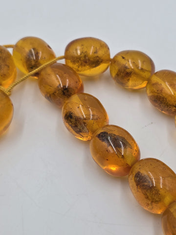 Vintage 33 Large Beaded Amber Islamic Prayer Beads Misbaha Tasbih Large Cognac