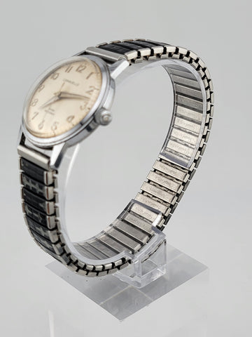 Vintage 1960's Caravelle BULOVA Mechanical Handwound Watch Stainless steel Works