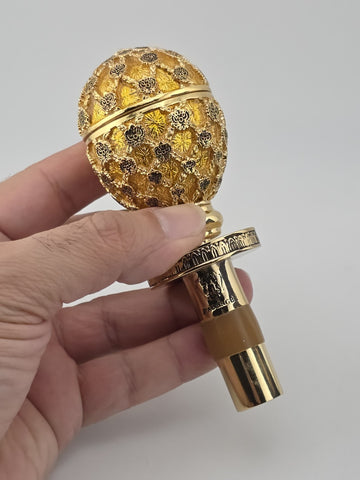 Rare Original Gorgeous Faberge Egg Gold Coronation Bottle Stop W Original Box.