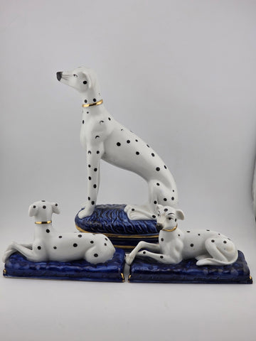 Set Of 3 Vintage Fitz and Floyd Staffordshire Style Dalmatian Dog Figurines