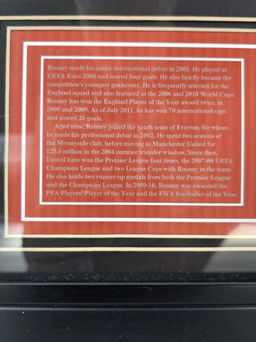 Wayne Rooney Signed Manchester United Jersey Framed Display COA A1 Memorabilia
