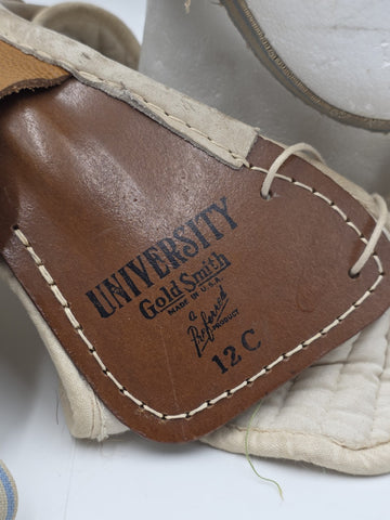Rare Antique 1940's Goldsmith 60F Football Helmet &University 12C Shoulder Pads.