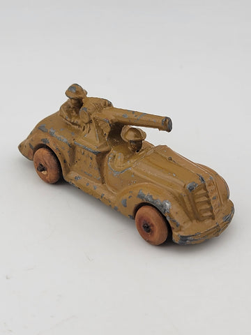 Rare Set Of 3 Antique 1930's Barclay Manoil Armored Cars & Anti-Tank Gun Cars.