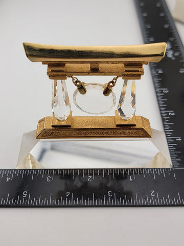 Rate Retired Japanese shrine figurine, gold plated with Swarovski ®️Cut Crystal