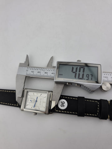 Vtg German Made Jean Muller Reverso Mechanical Dual Dial Flip Case Watch. Runs.