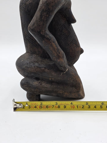 Rare 1930's African Luba Fertility Tribal Figure Handcarved Congo Art Sculpture