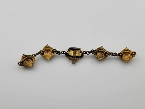 WWII Era Patriotic English British Bracelet/ Medal- Pips & Crown - Military War
