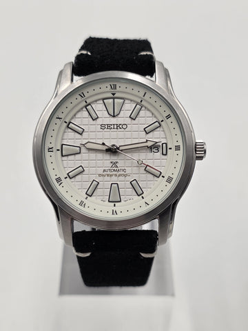Seiko Prospex SNKP09K1 Automatic Diver 200M White Dial 7S26 Watch Box