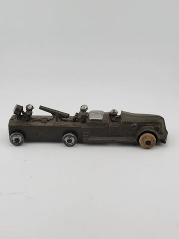 Antique Ralstoy 1930's US Army Truck with Spotlight and Artillery Gun Original