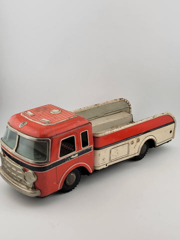 Vintage Yonezawa Tin Friction Barrel Truck 10.5inches Long - Untested.