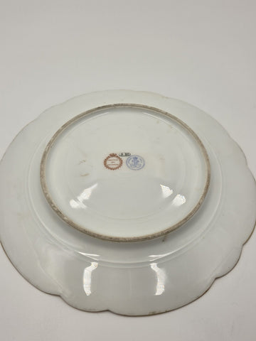 Stunning Rare 1844 Sevres Chateau des Tuilleries Plate Courting Couple Gold Tone