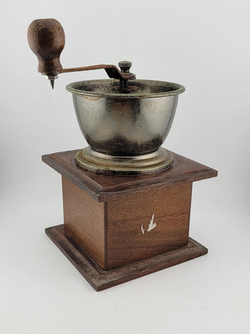 Vintage MR. DUDLEY INTERNATIONAL Wood & Metal Hand Coffee Grinder  Box Style