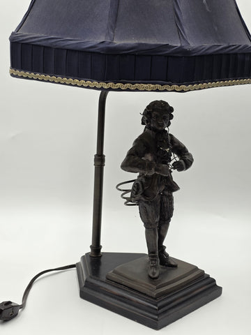Vintage Pair Bronze Singerie Monkey Courtier Figural Table Lamps. Adjustable.