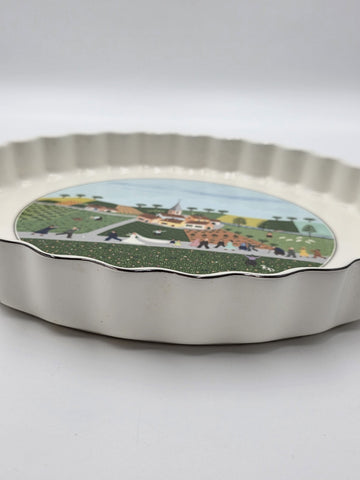Villeroy & Boch Naif Wedding Scene Large, Crimped Body Tart Baking Dish