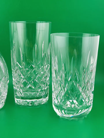 Atlantis Decanter W Waterford Crystal Lismore 12oz & 10oz Hiball Tumbler Glass