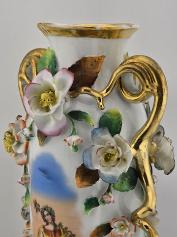 Rare Antique 19th C Jacob Petit Old Vieux Paris Porcelain Rococo 12 7/8" Vase