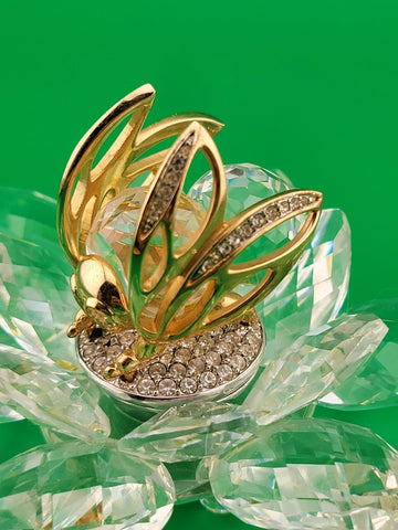 Vintage Swarovski Crystal "In Flight" Series - Bee Gold 7553NR100 (Retired) EUC