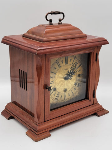 BEAUTIFUL ESKA WIND UP ESKA SHELF MANTEL CLOCK BRAZIL WESTMINSTER CHIMES. As-is.