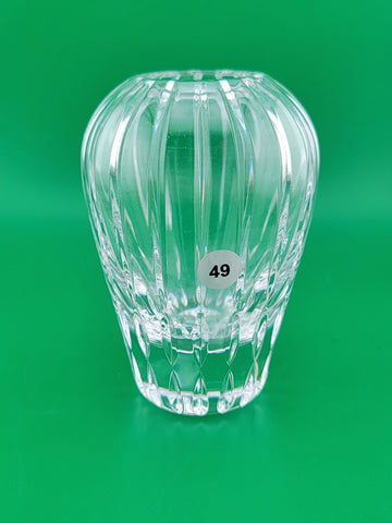 Vintage Atlantis TRIO Lead Crystal Bud Vase Hand Blown Vertical Cuts 4.5"