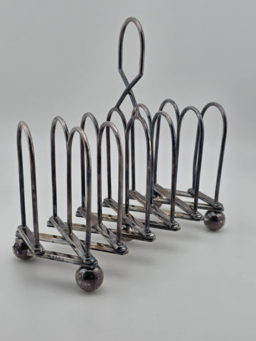Antique Silver Plated Victorian Toast Rack Thomas White Sheffield England C1880